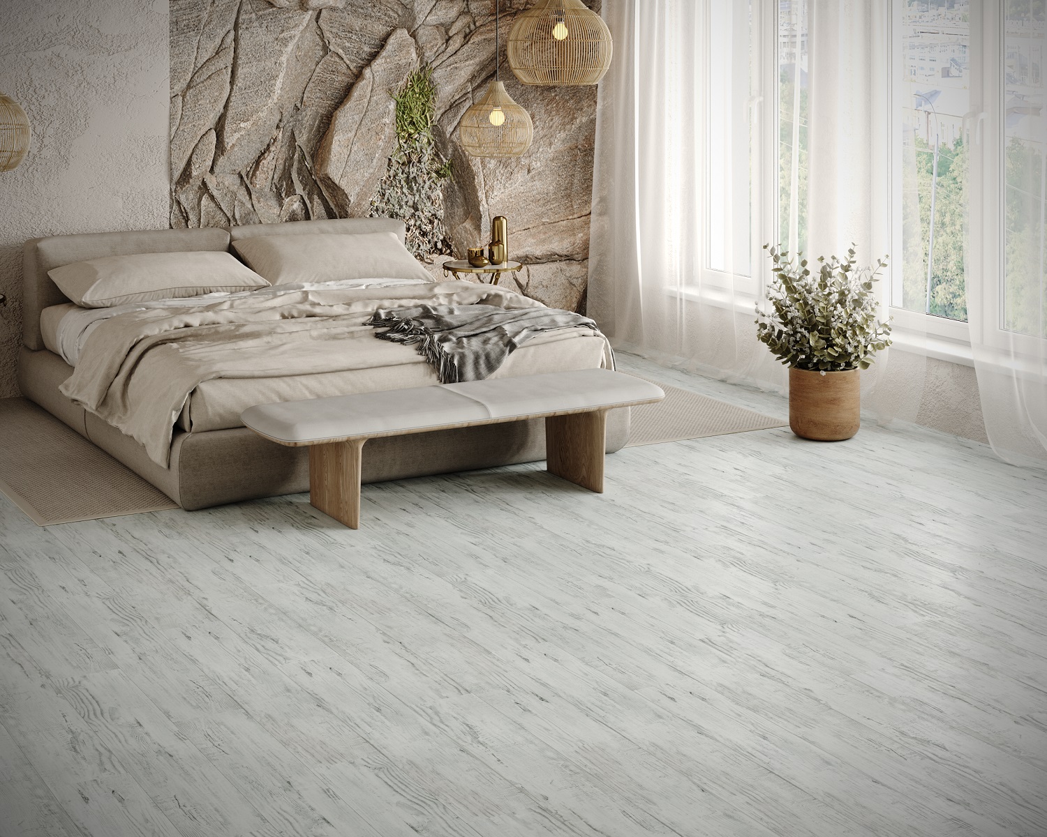 Кварцвиниловая плитка Art East Tile Click 45-129 LVT Берёза Божоле